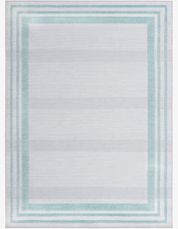 Gray Teal Easy-Clean Aruba Indoor / Outdoor Rug