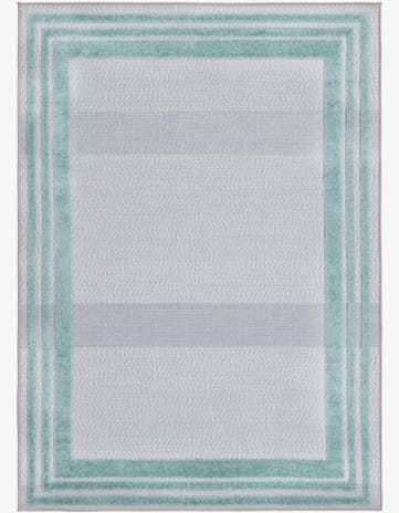 Gray Teal Easy-Clean Aruba Indoor / Outdoor Rug