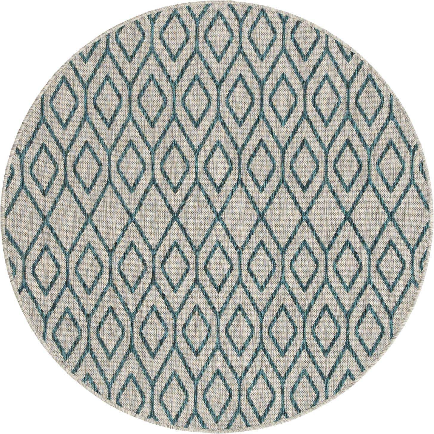 4' x 4' Easy-Clean Jill Zarin Turks and Caicos Indoor / Outdoor Round Rug