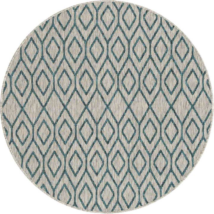 4' x 4' Easy-Clean Jill Zarin Turks and Caicos Indoor / Outdoor Round Rug