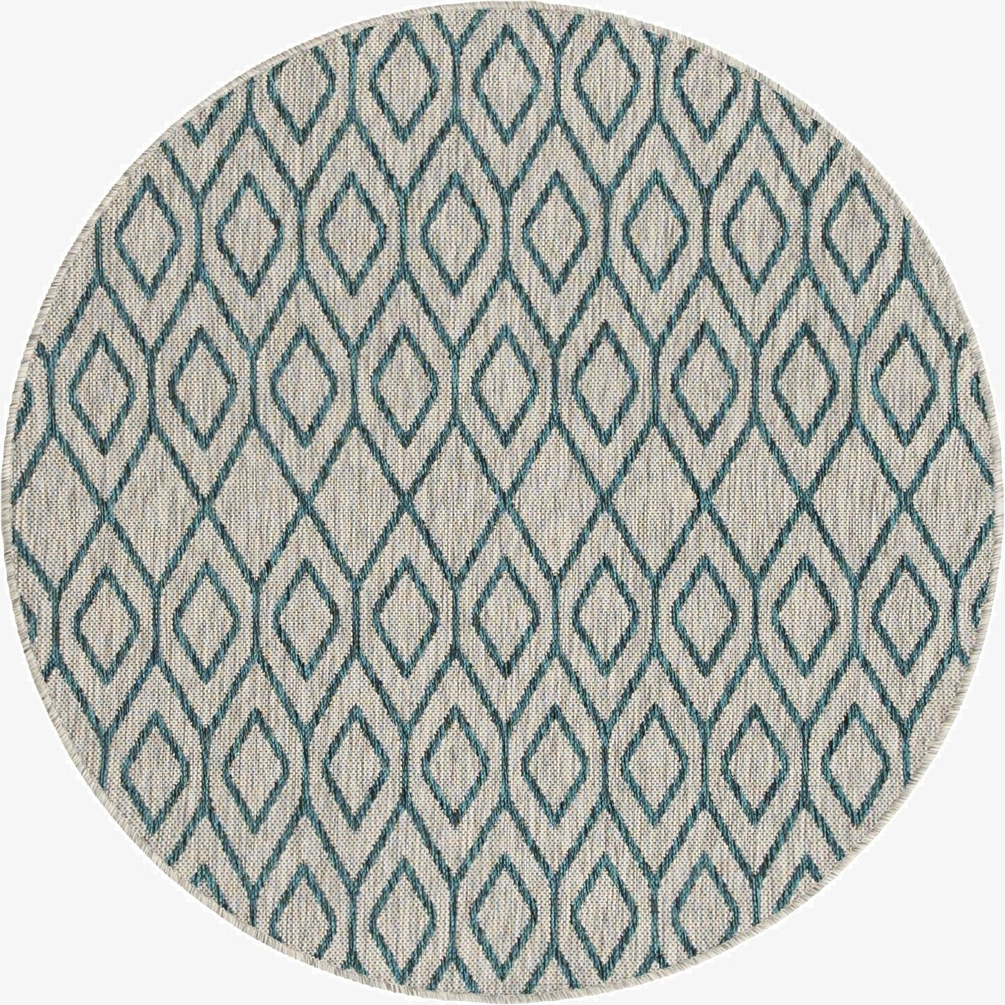 4' x 4'  Washable Jill Zarin Turks and Caicos Indoor / Outdoor Round Rug