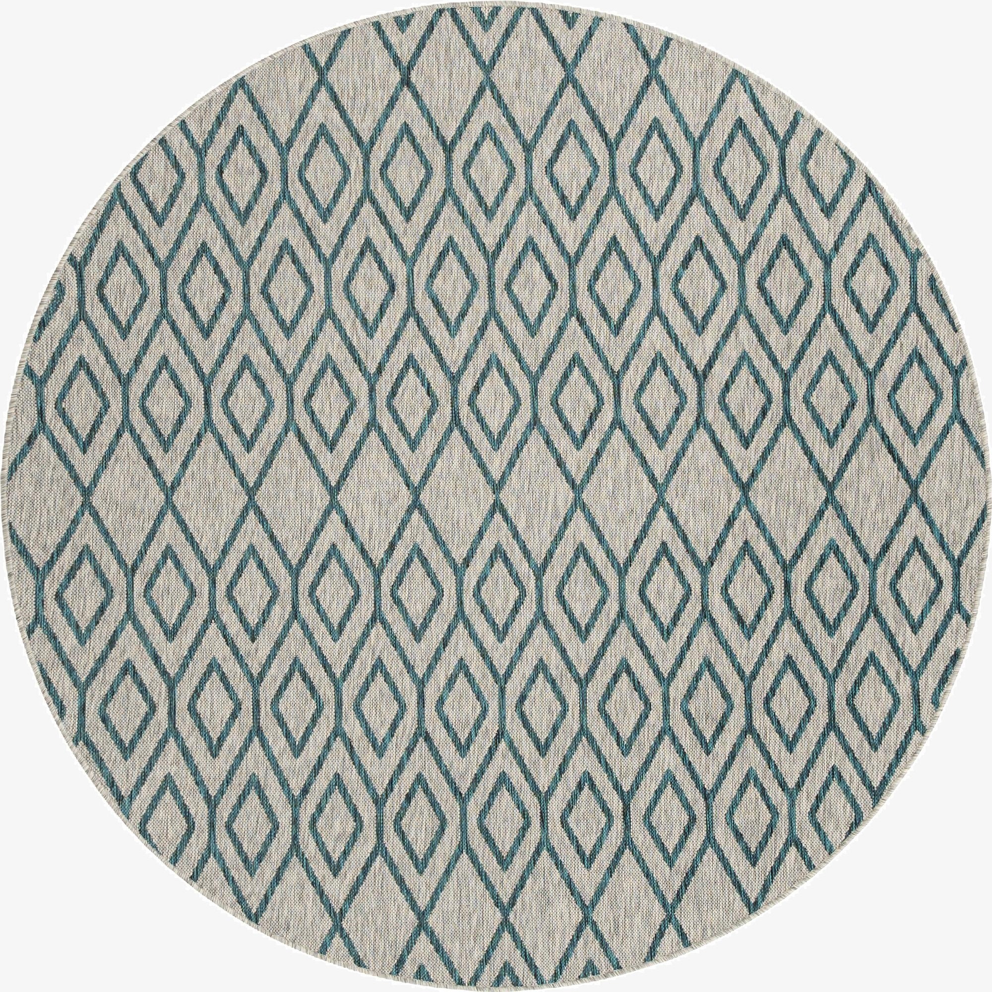 7' x 7'  Washable Jill Zarin Turks and Caicos Indoor / Outdoor Round Rug