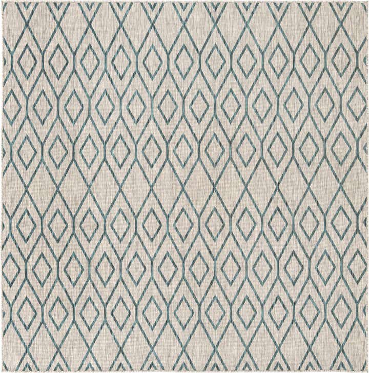 7' 10 x 7' 10 Easy-Clean Jill Zarin Turks and Caicos Indoor / Outdoor Square Rug