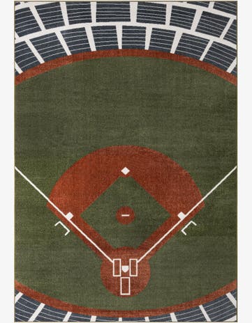 Green and Blue Sports Washable Rug