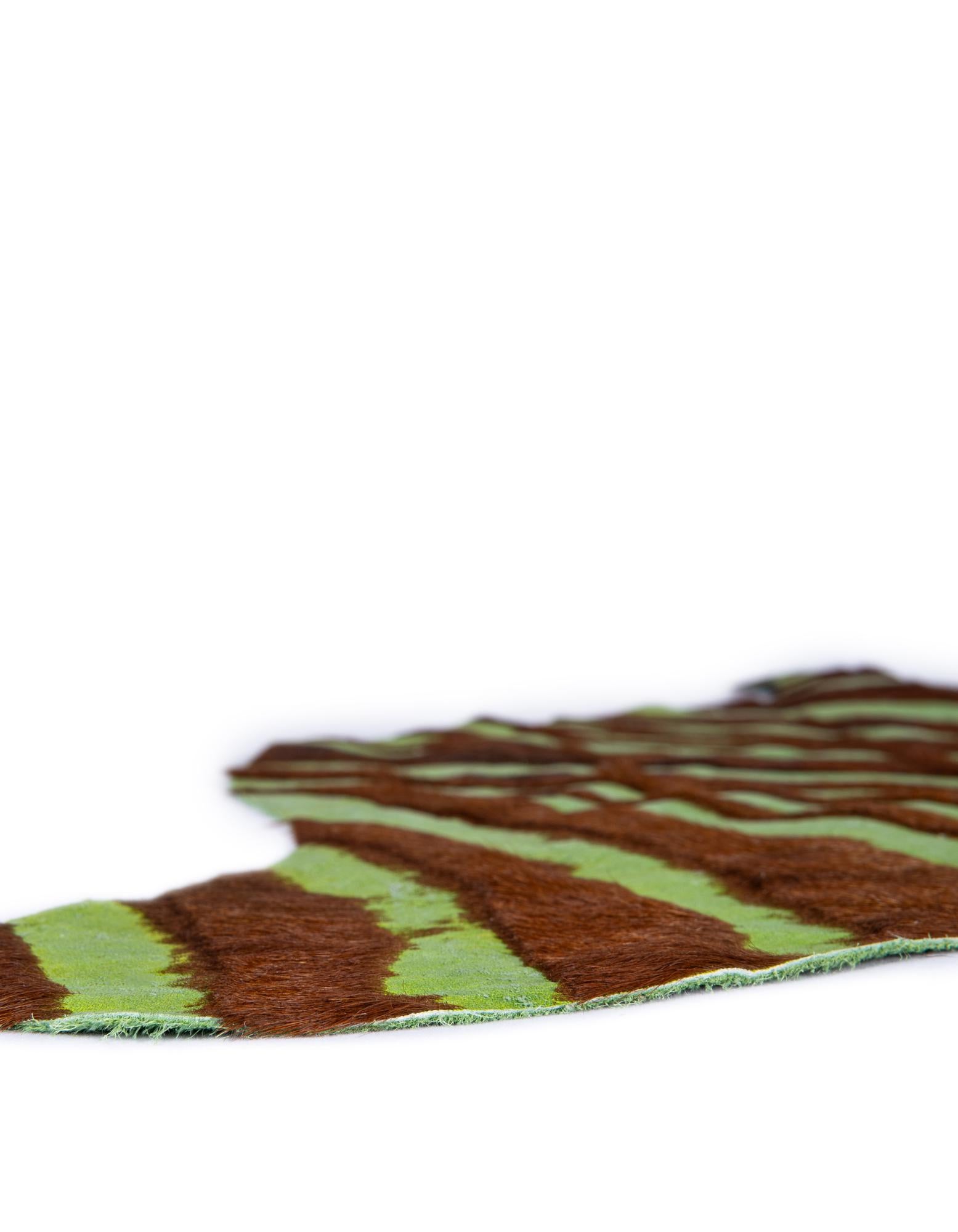 5' 7 x 6' 3 Cowhide Leather Rug