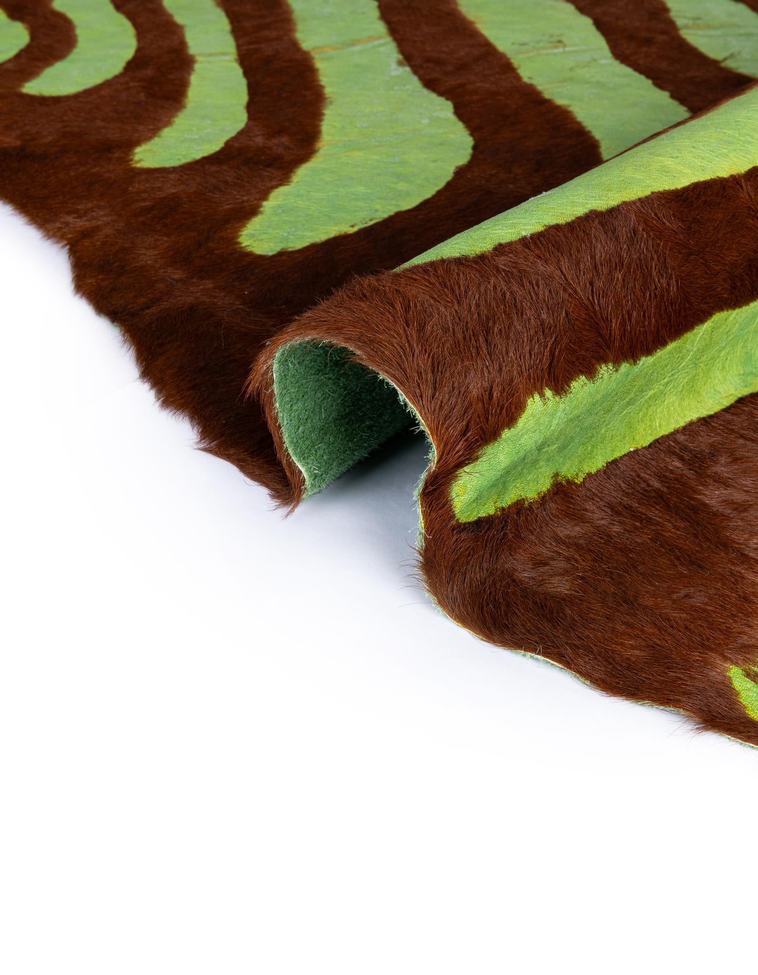 5' 7 x 6' 3 Cowhide Leather Rug
