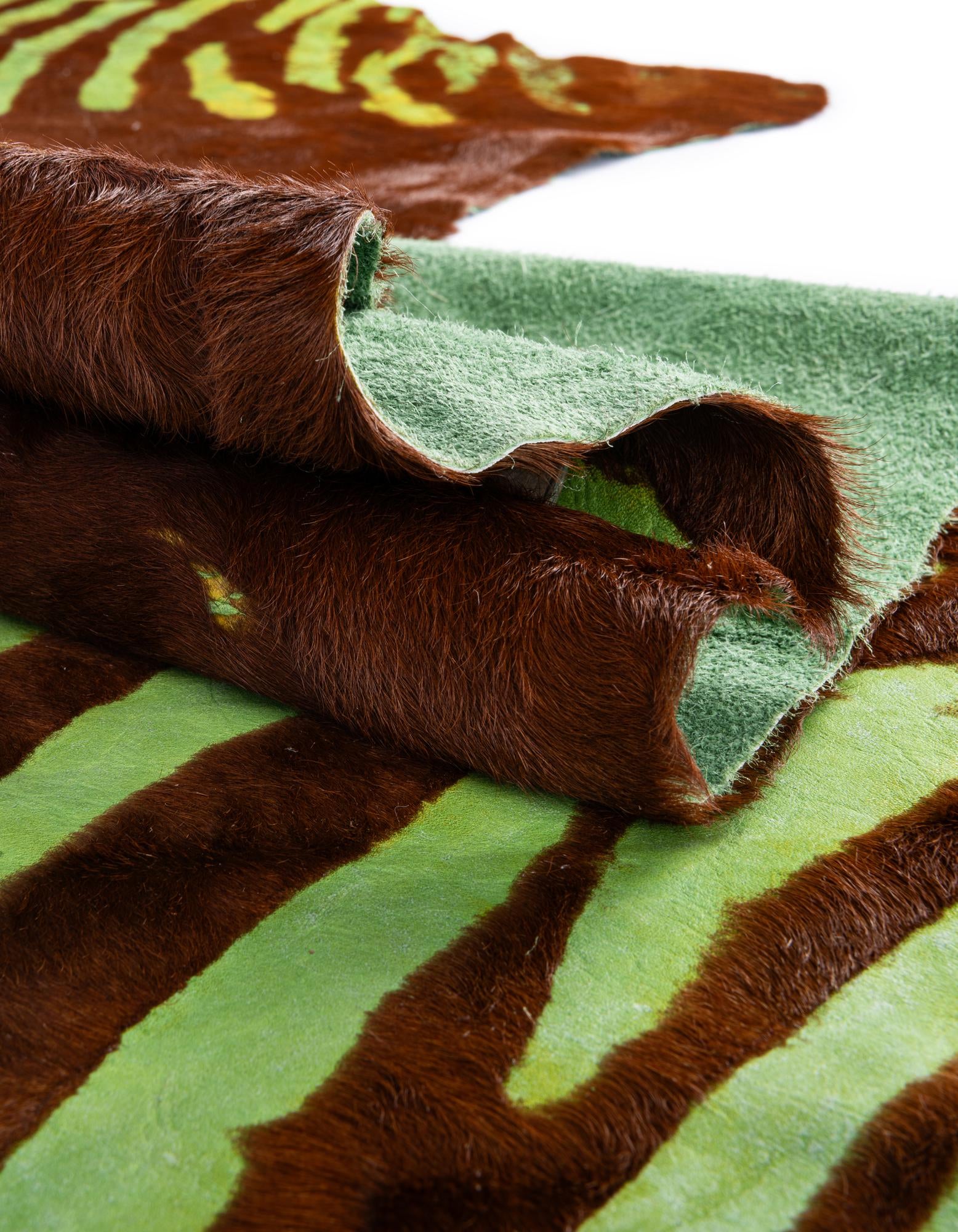 5' 7 x 6' 3 Cowhide Leather Rug