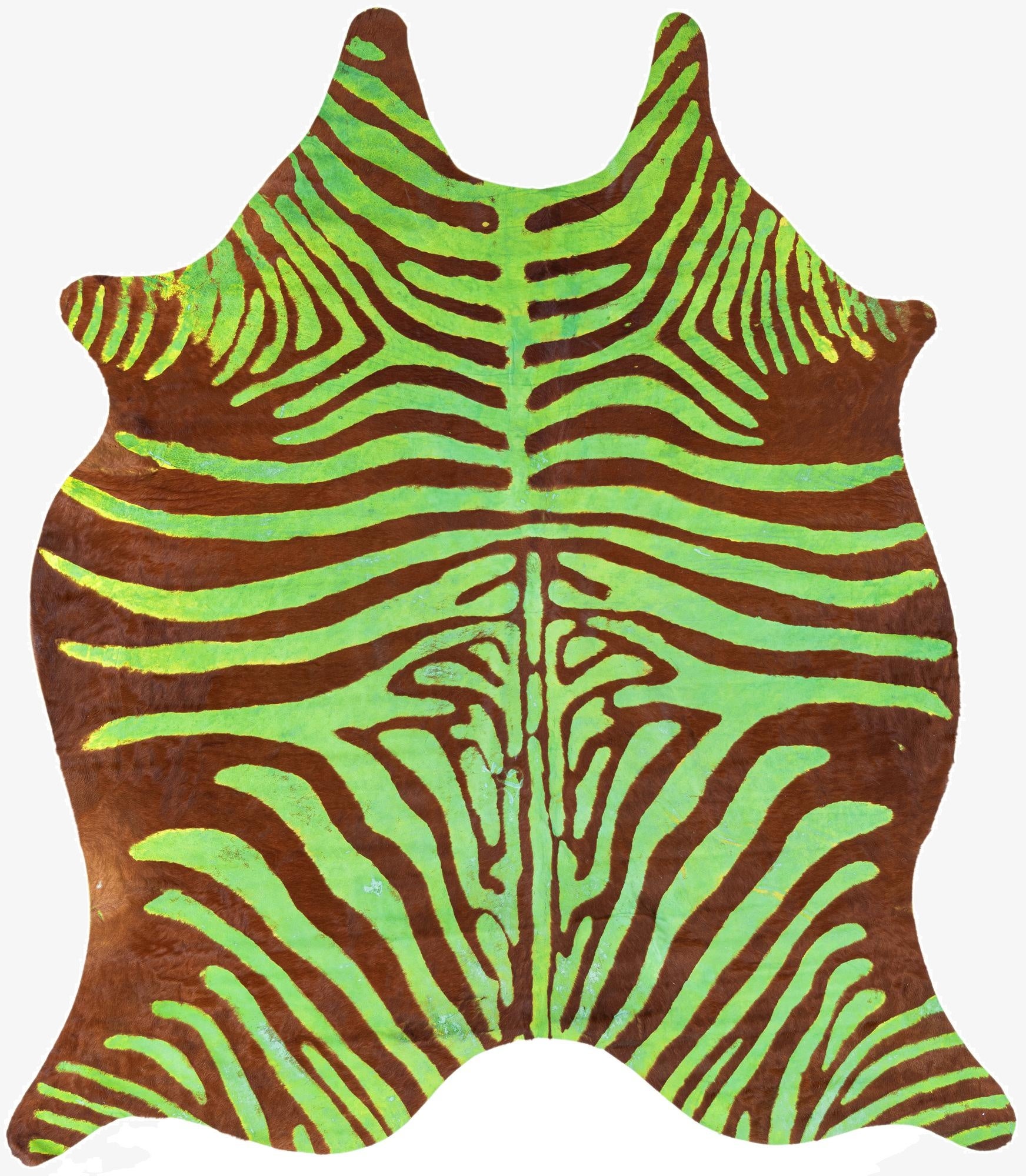 5' 7 x 6' 3 Cowhide Leather Rug