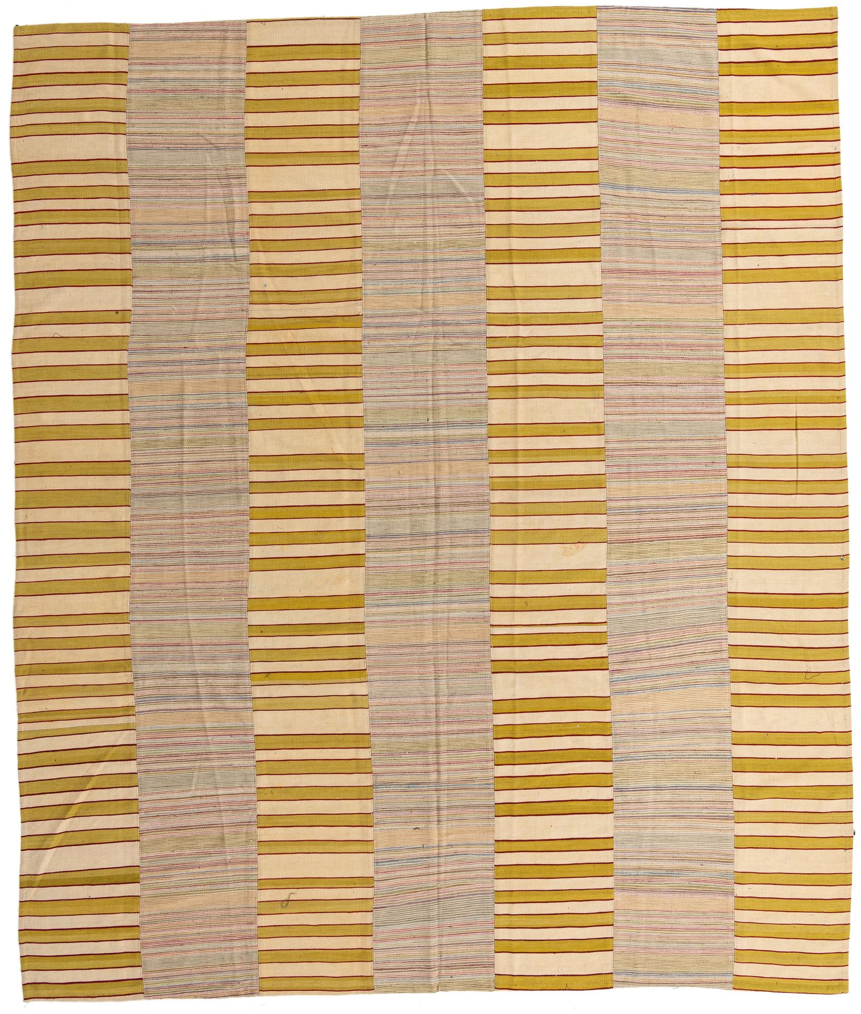 10' 5 x 12' 4 Hand Woven Kilim Modern Wool Rug