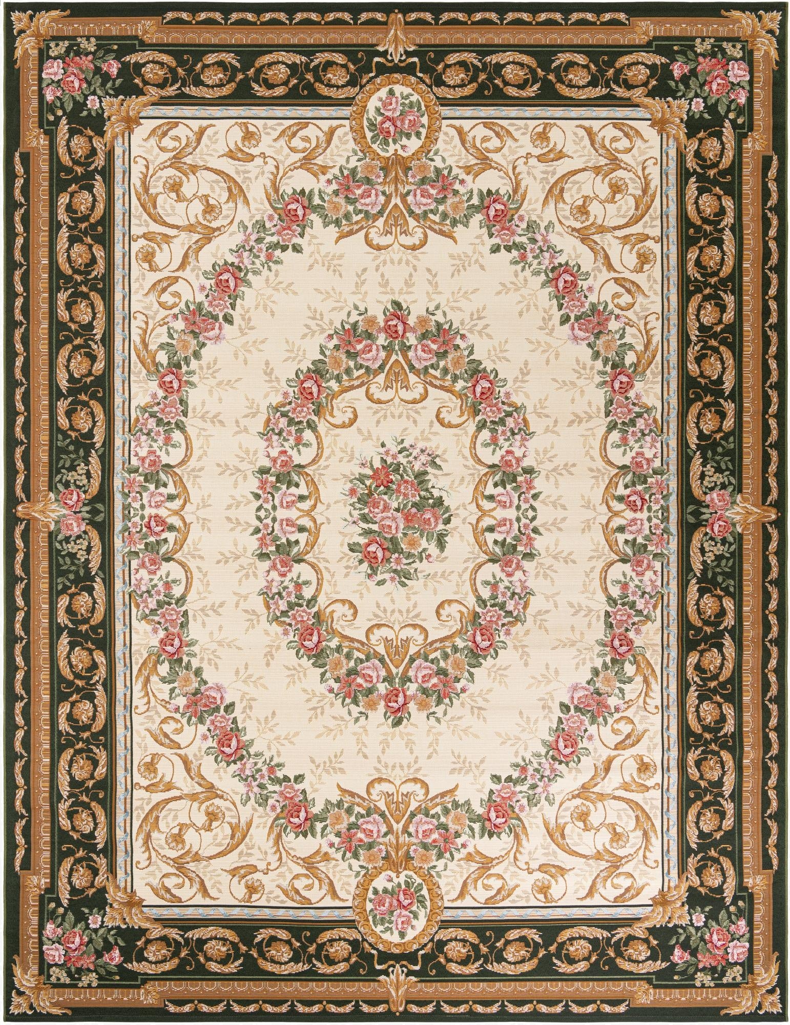 9' x 12'  Washable Traditional Indoor / Outdoor Rug