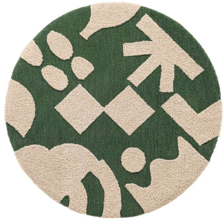 6' 1 x 6' 1 Handtufted Wool Round Rug