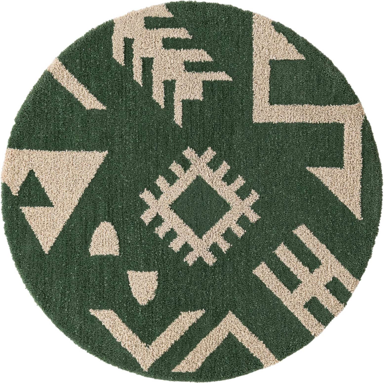 5' 1 x 5' 1 Handtufted Wool Round Rug