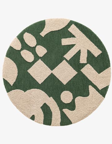 6' 1 x 6' 1 Handtufted Wool Round Rug