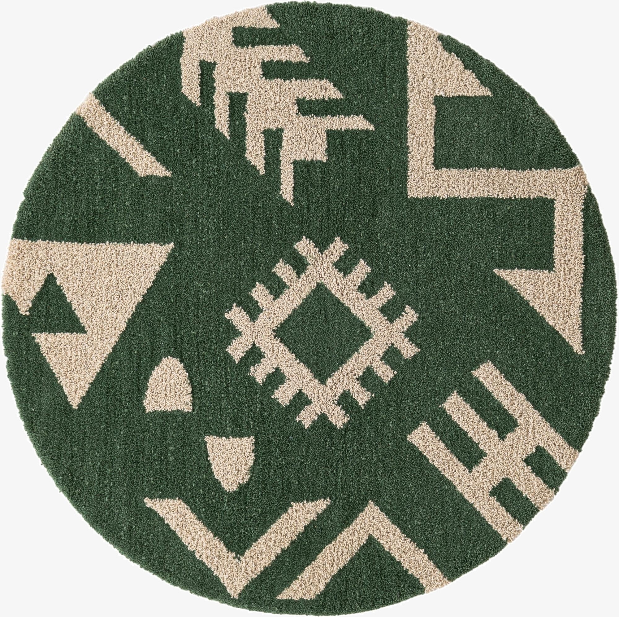 3' 3 x 3' 3 Handtufted Wool Round Rug