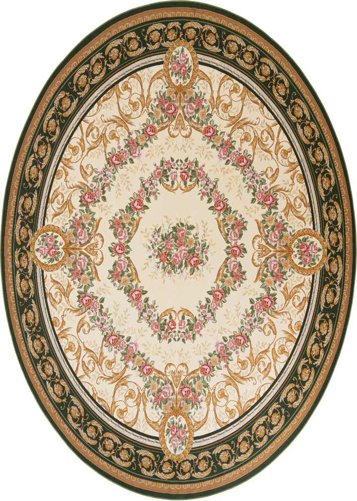 10' x 10' Easy-Clean Traditional Indoor / Outdoor Round Rug