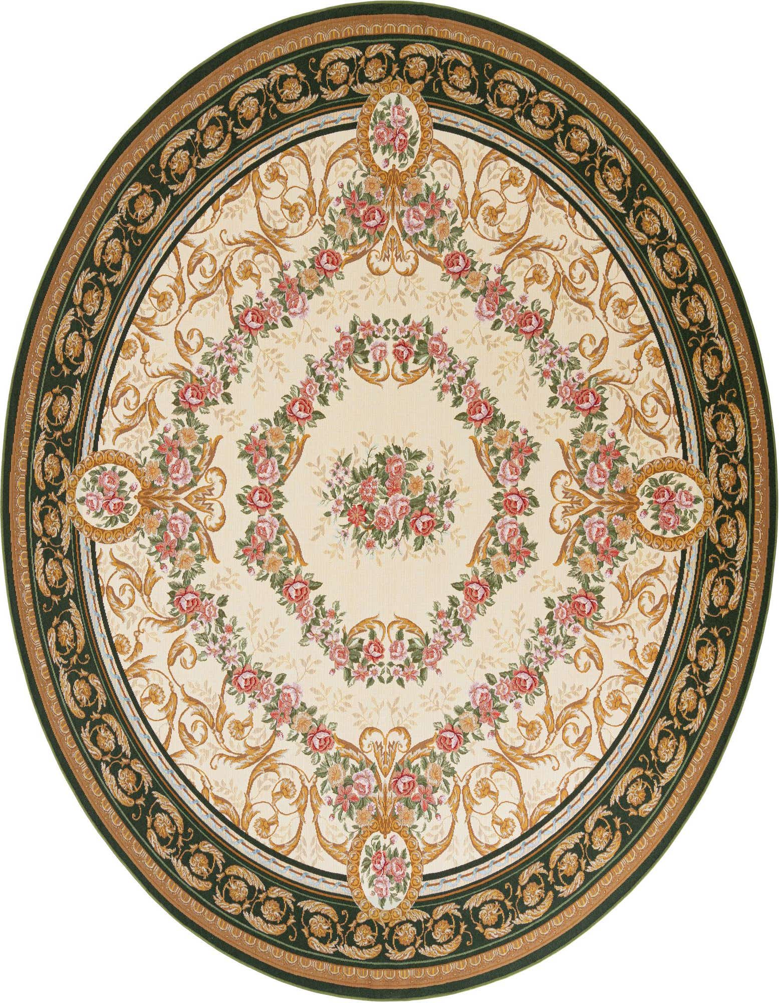 10' x 10' Easy-Clean Traditional Indoor / Outdoor Round Rug