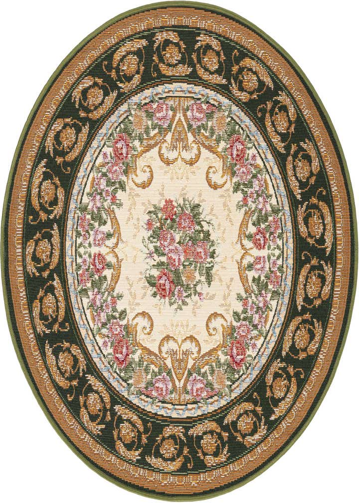 3' x 3' Easy-Clean Traditional Indoor / Outdoor Round Rug