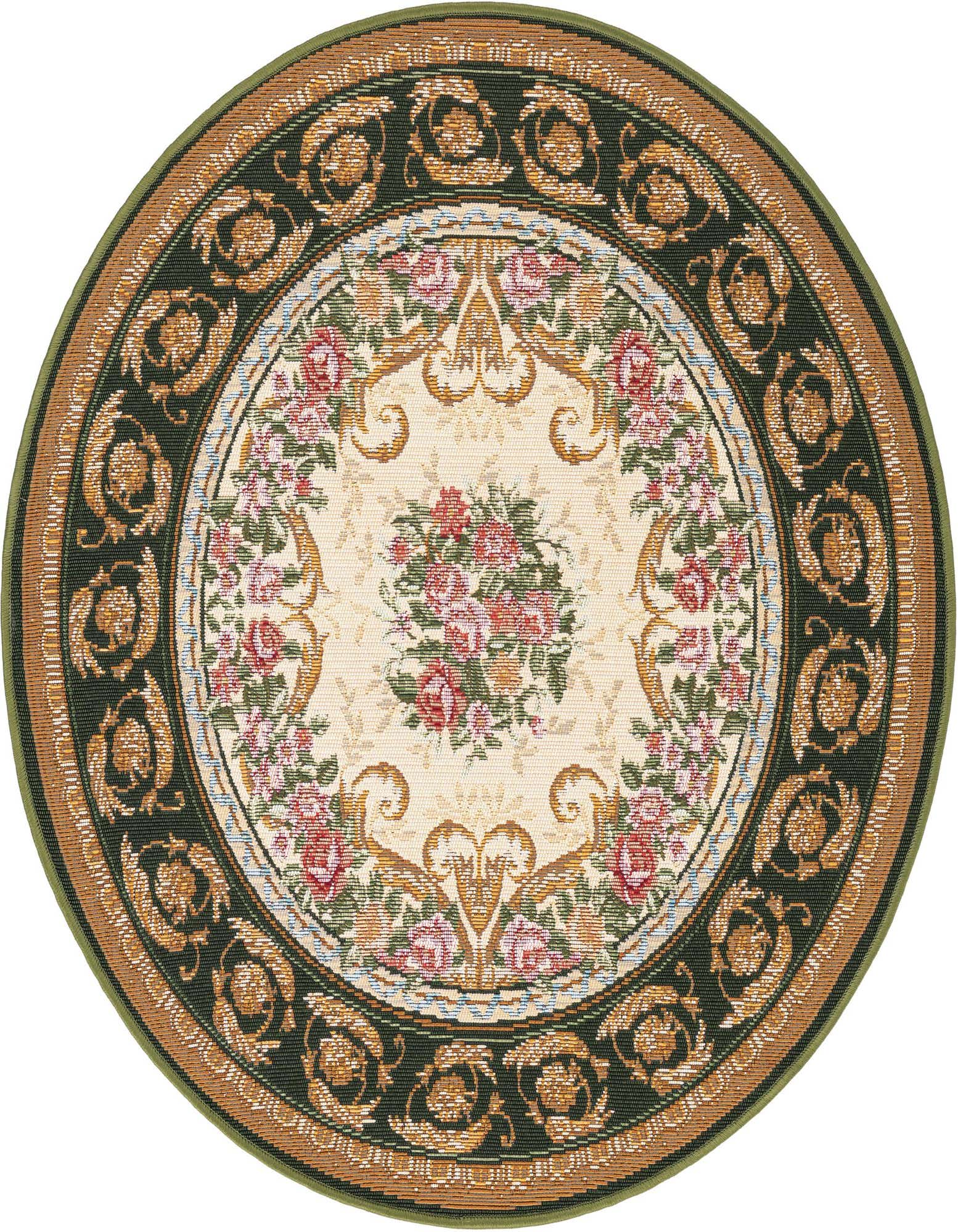 3' x 3' Easy-Clean Traditional Indoor / Outdoor Round Rug