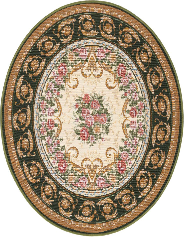 Detail image of 3' x 3' Easy-Clean Traditional Indoor / Outdoor Round Rug
