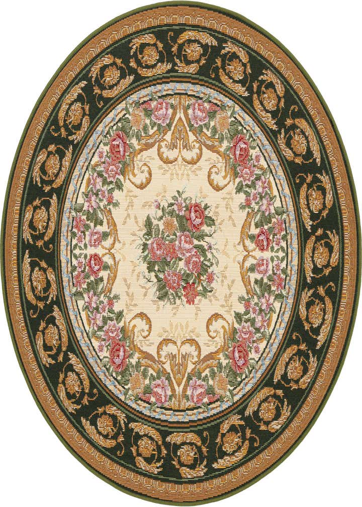 4' x 4' Easy-Clean Traditional Indoor / Outdoor Round Rug