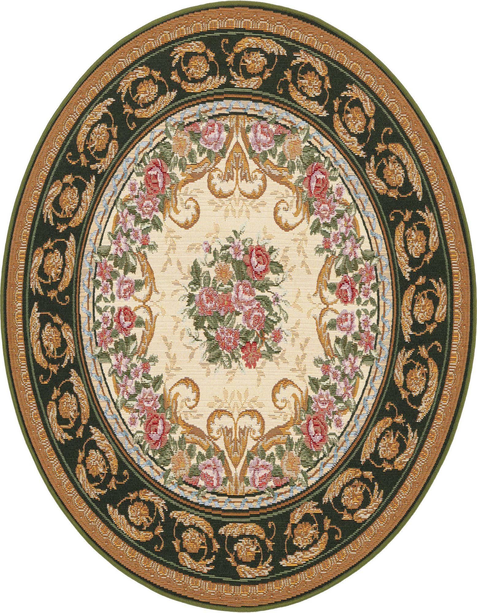 4' x 4' Easy-Clean Traditional Indoor / Outdoor Round Rug