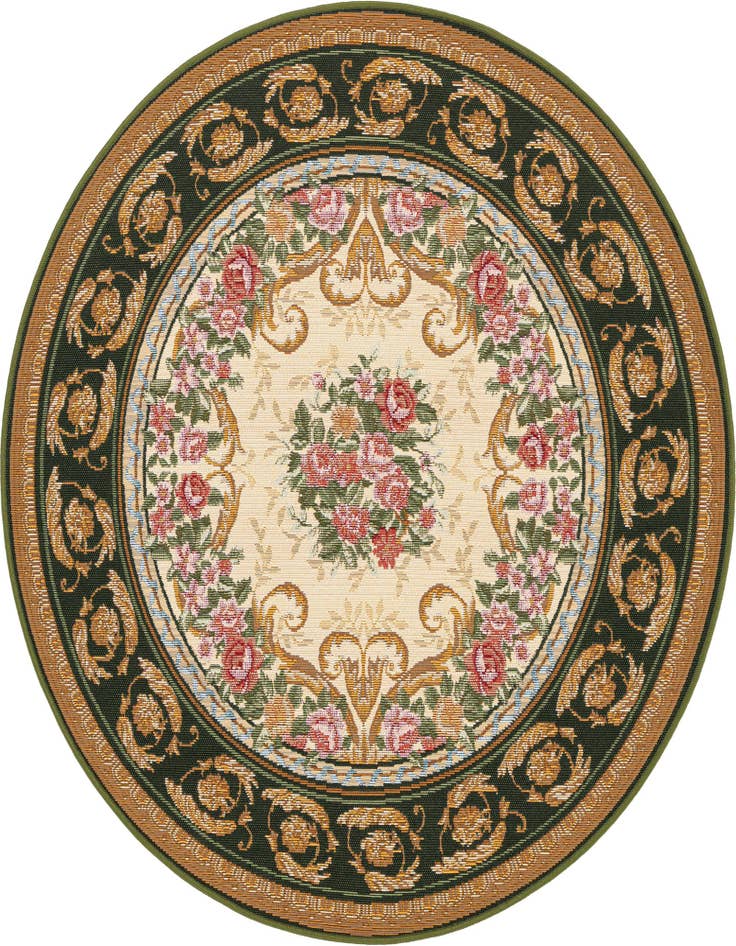 Detail image of 4' x 4' Easy-Clean Traditional Indoor / Outdoor Round Rug