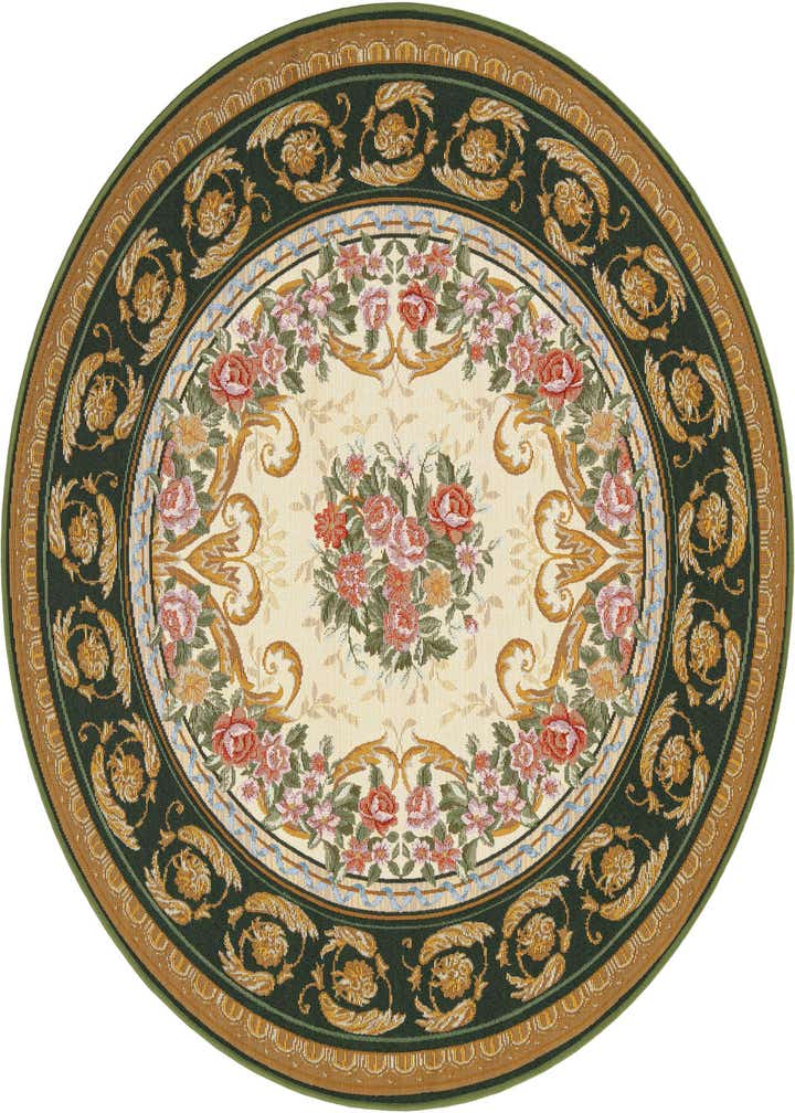 5' x 5' Easy-Clean Traditional Indoor / Outdoor Round Rug