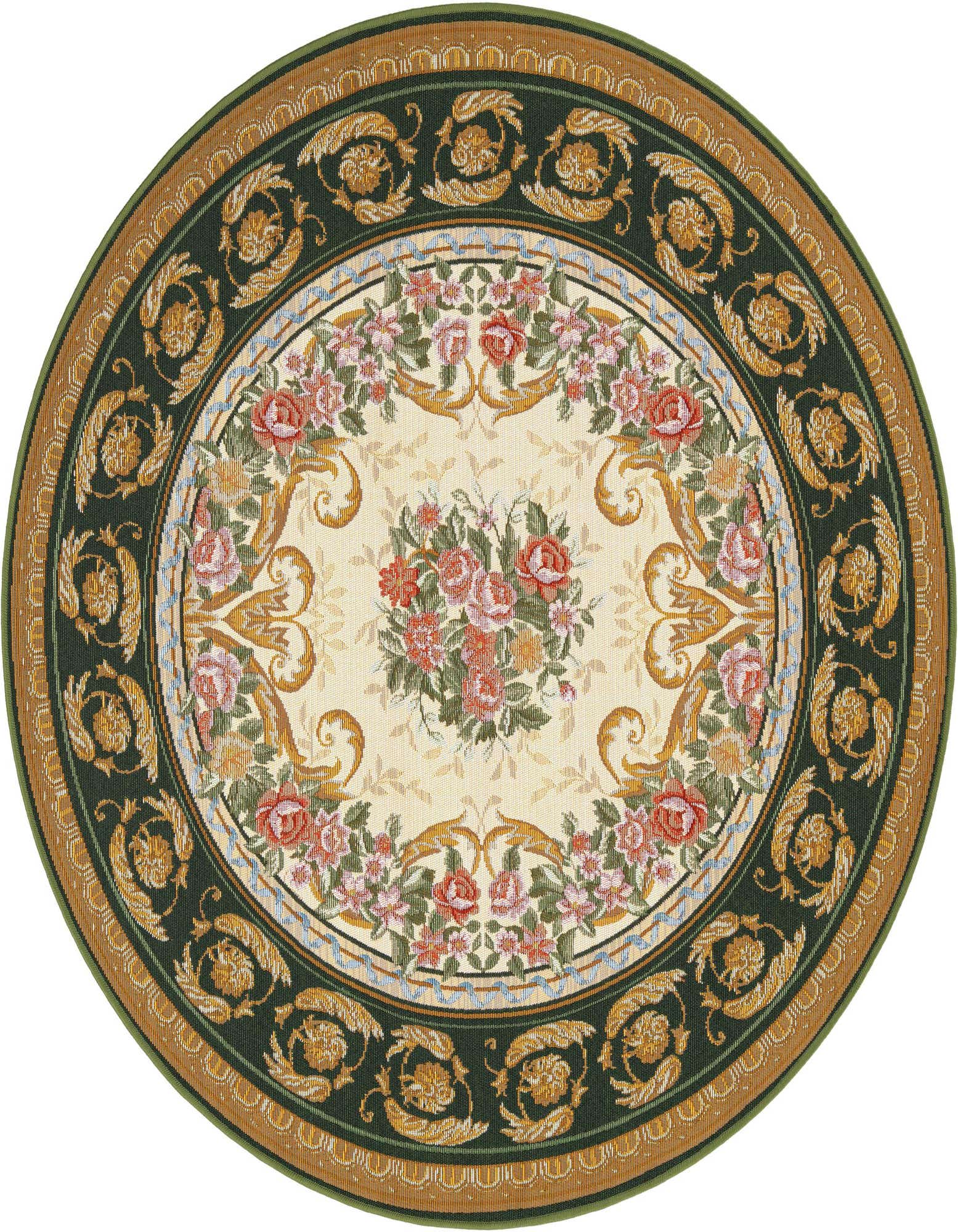 5' x 5' Easy-Clean Traditional Indoor / Outdoor Round Rug