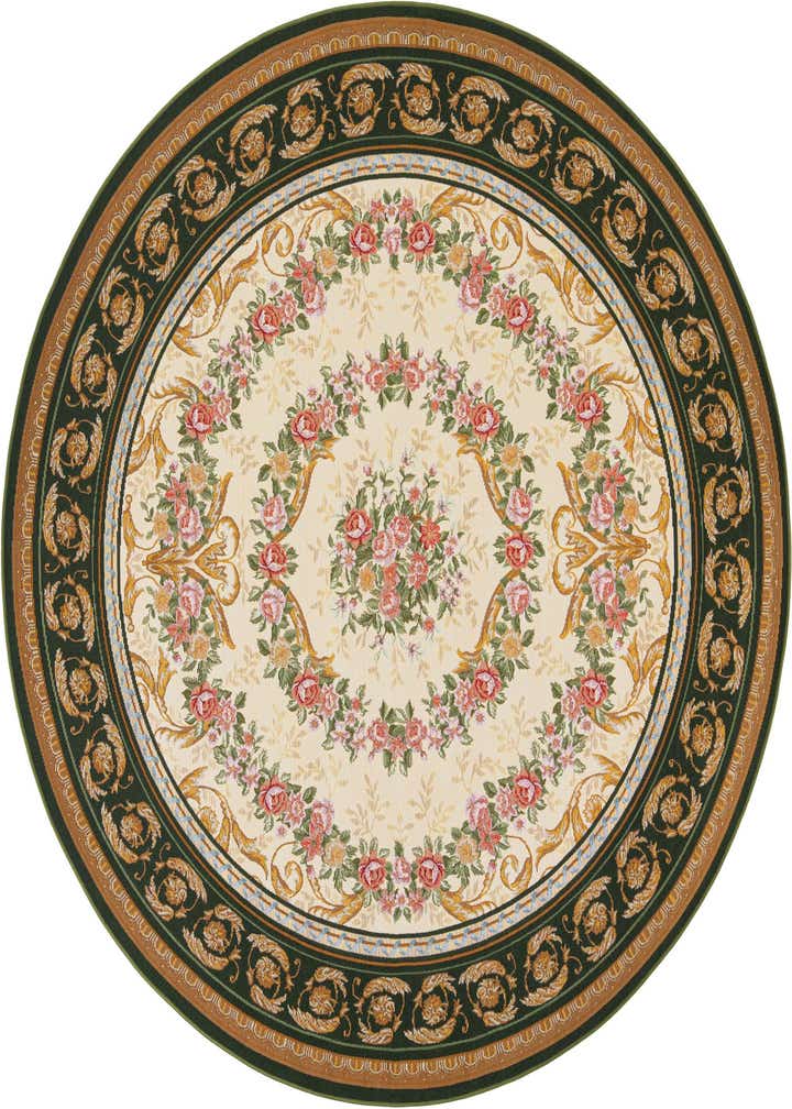 7' 10 x 7' 10 Easy-Clean Traditional Indoor / Outdoor Round Rug