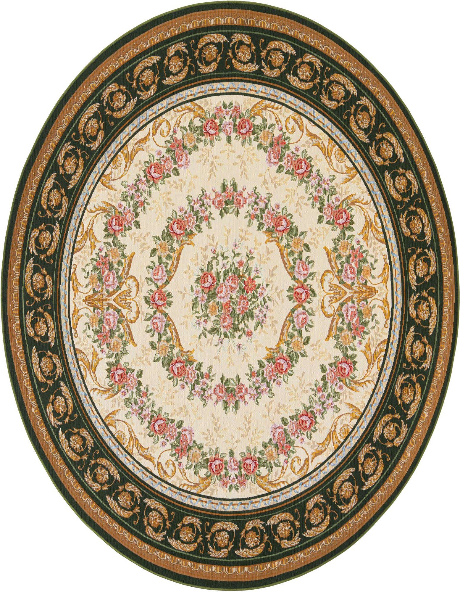 7' 10 x 7' 10 Easy-Clean Traditional Indoor / Outdoor Round Rug