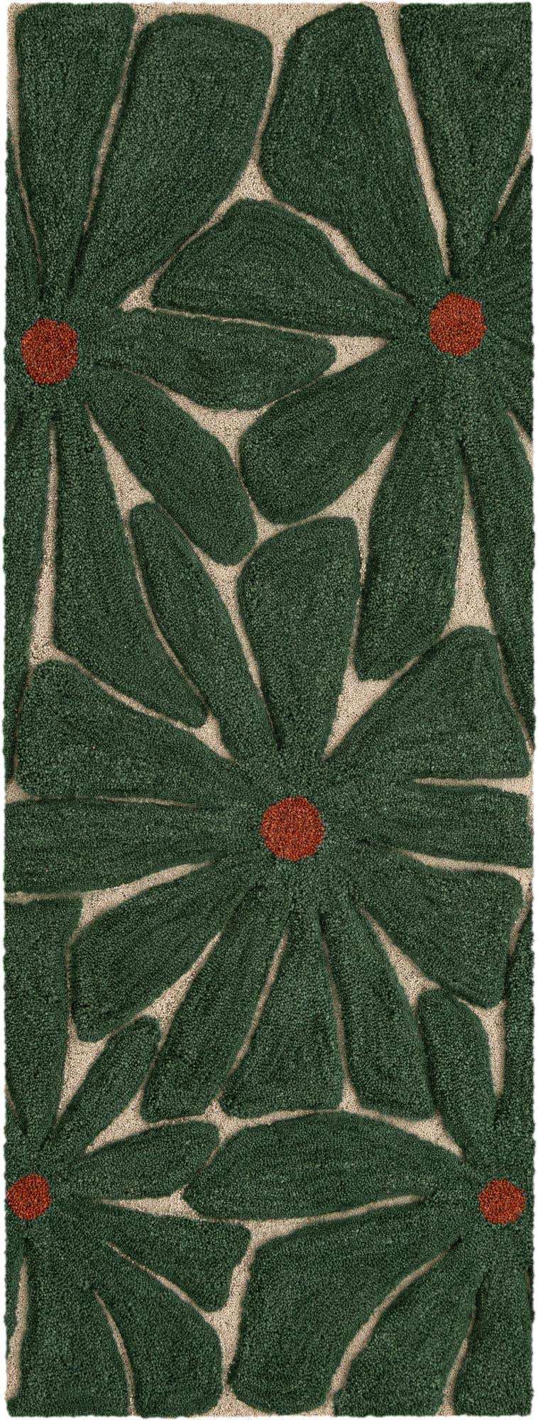 2' x 8' Handtufted Wool Runner Rug