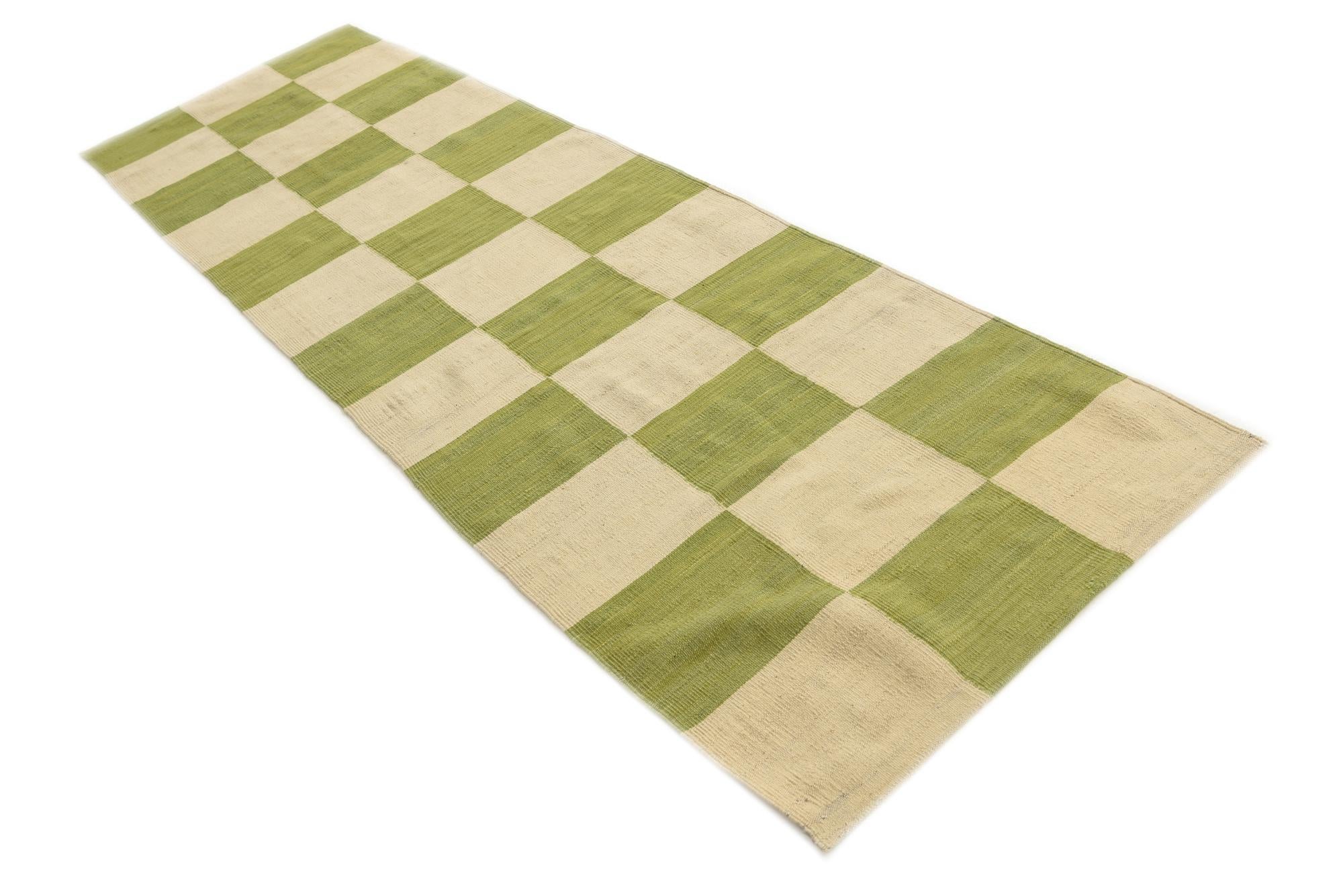 2' 10 x 9' 8 Hand Woven Kilim Modern Wool Runner Rug