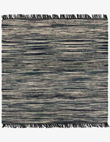 Green and Ivory Chunky Jute Square Rug