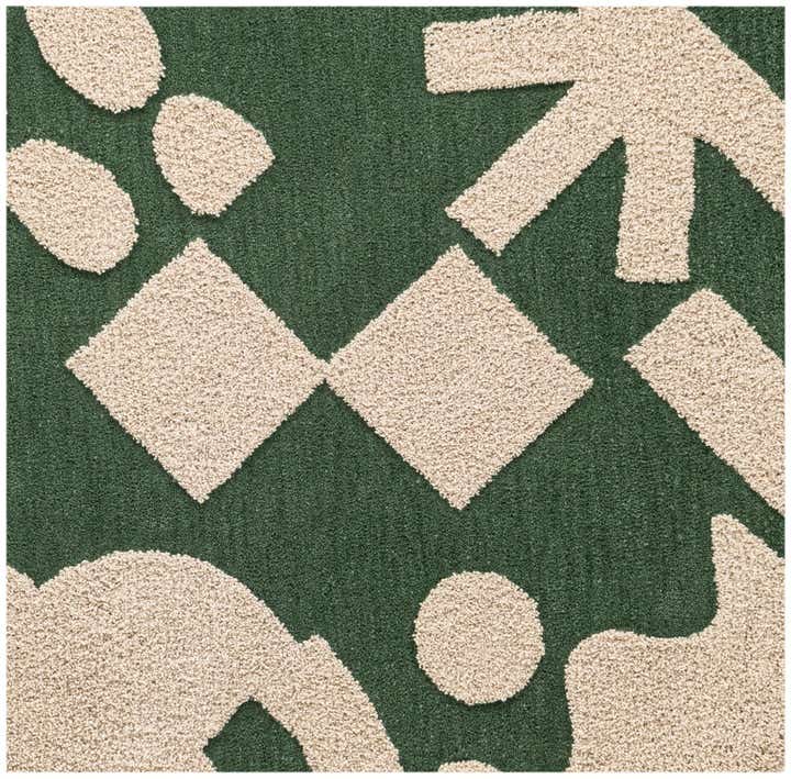 3' 3 x 3' 3 Handtufted Wool Square Rug