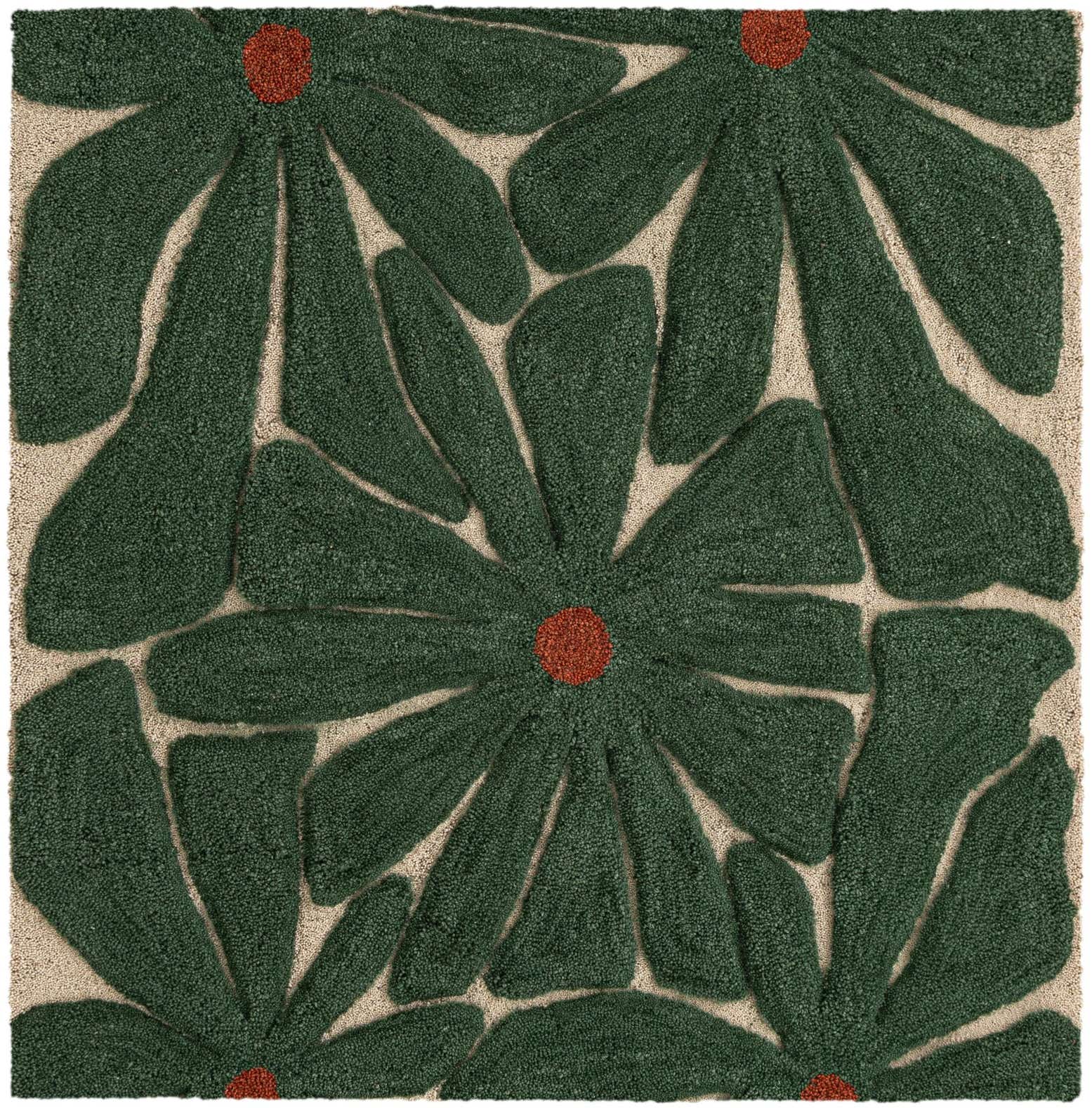 5' 1 x 5' 1 Handtufted Wool Square Rug