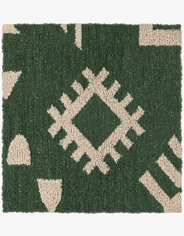 4' 1 x 4' 1 Handtufted Wool Square Rug