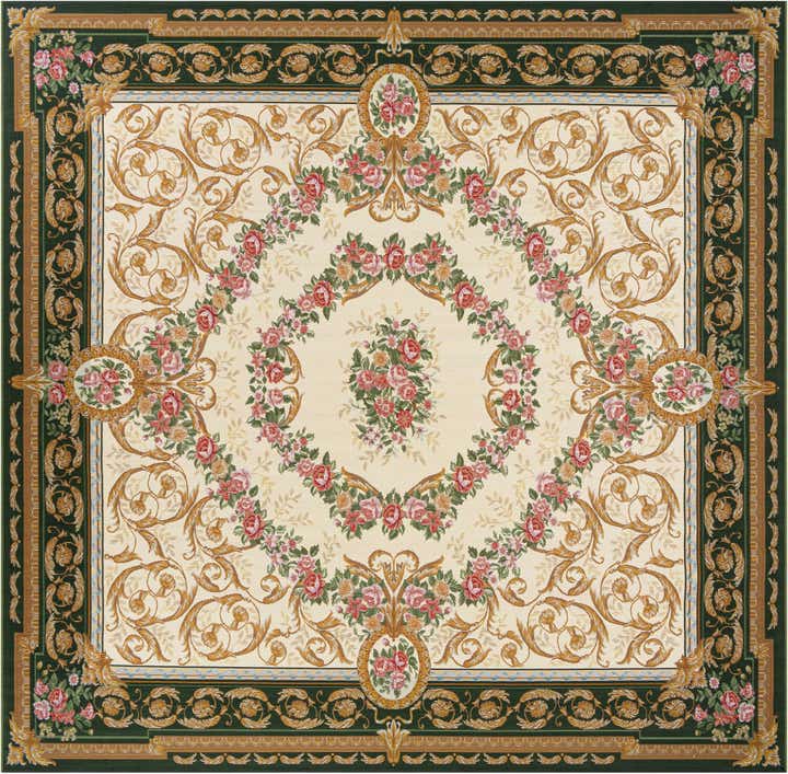 10' x 10' Easy-Clean Traditional Indoor / Outdoor Square Rug