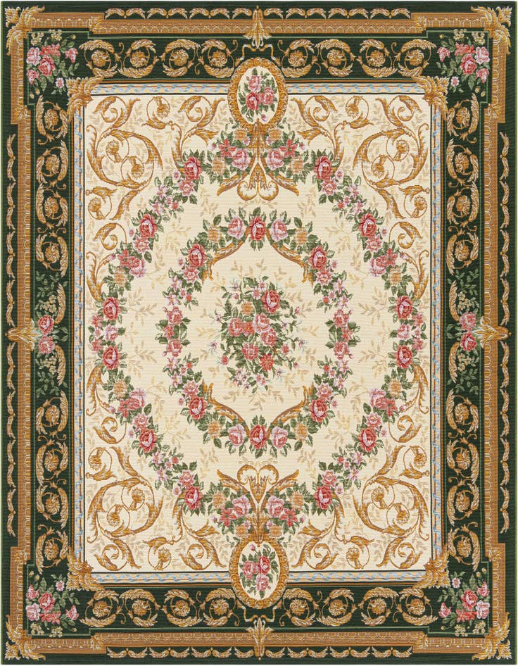 Detail image of 7' 10 x 7' 10 Easy-Clean Traditional Indoor / Outdoor Square Rug