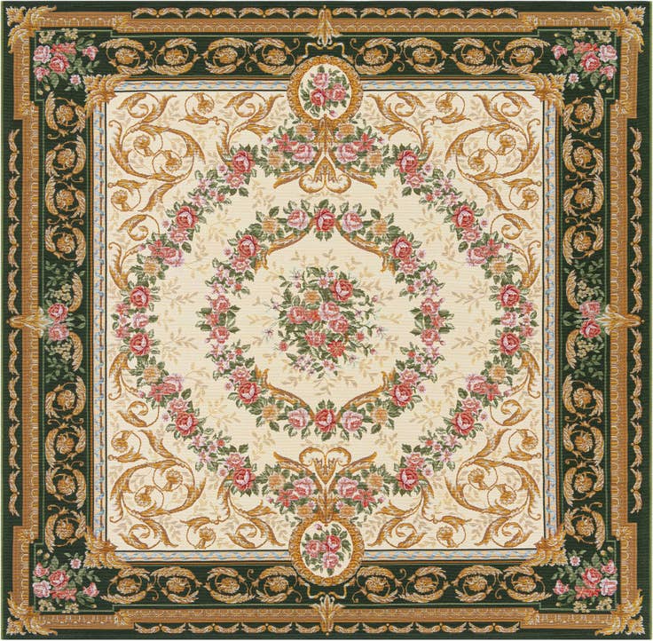 Detail image of 7' 10 x 7' 10 Easy-Clean Traditional Indoor / Outdoor Square Rug