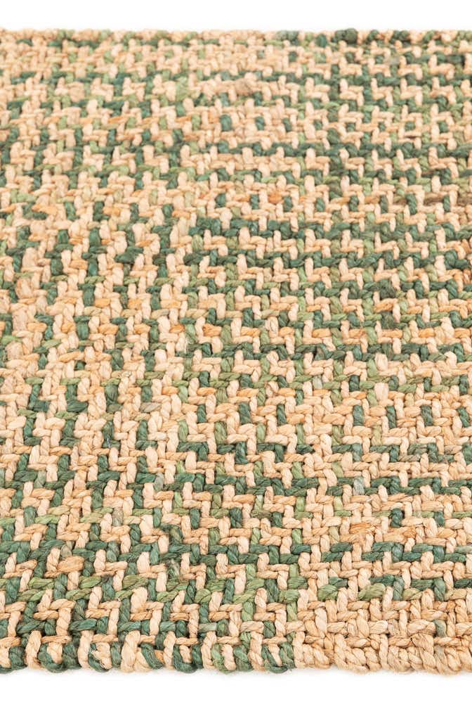 2' x 3' Hand Woven Checkered Jute Wool Rug