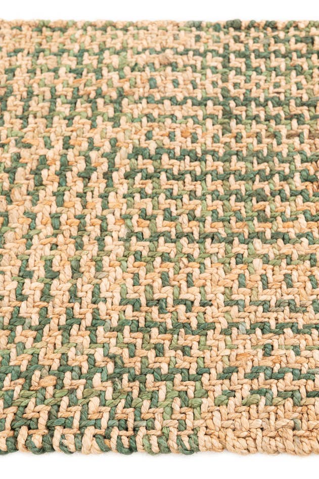 Detail image of 2' x 3' Hand Woven Checkered Jute Wool Rug