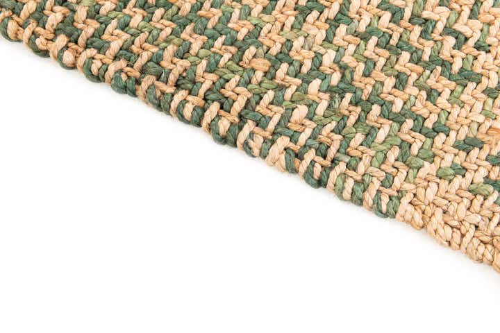 2' x 3' Hand Woven Checkered Jute Wool Rug