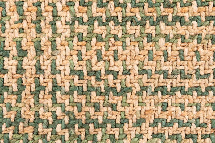 2' x 3' Hand Woven Checkered Jute Wool Rug