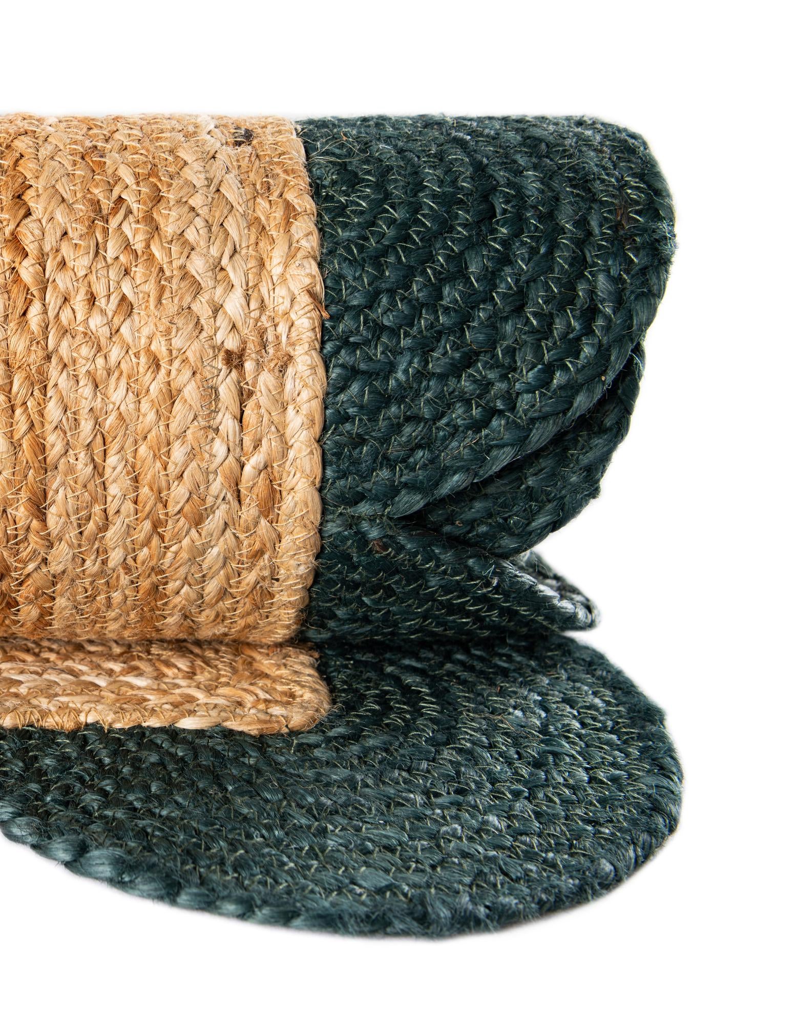 3' 3 x 14' 1 Handmade Scallop Braided Jute Runner Rug