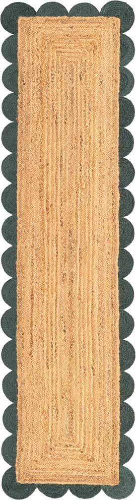 2' x 8' Handmade Scallop Braided Jute Runner Rug