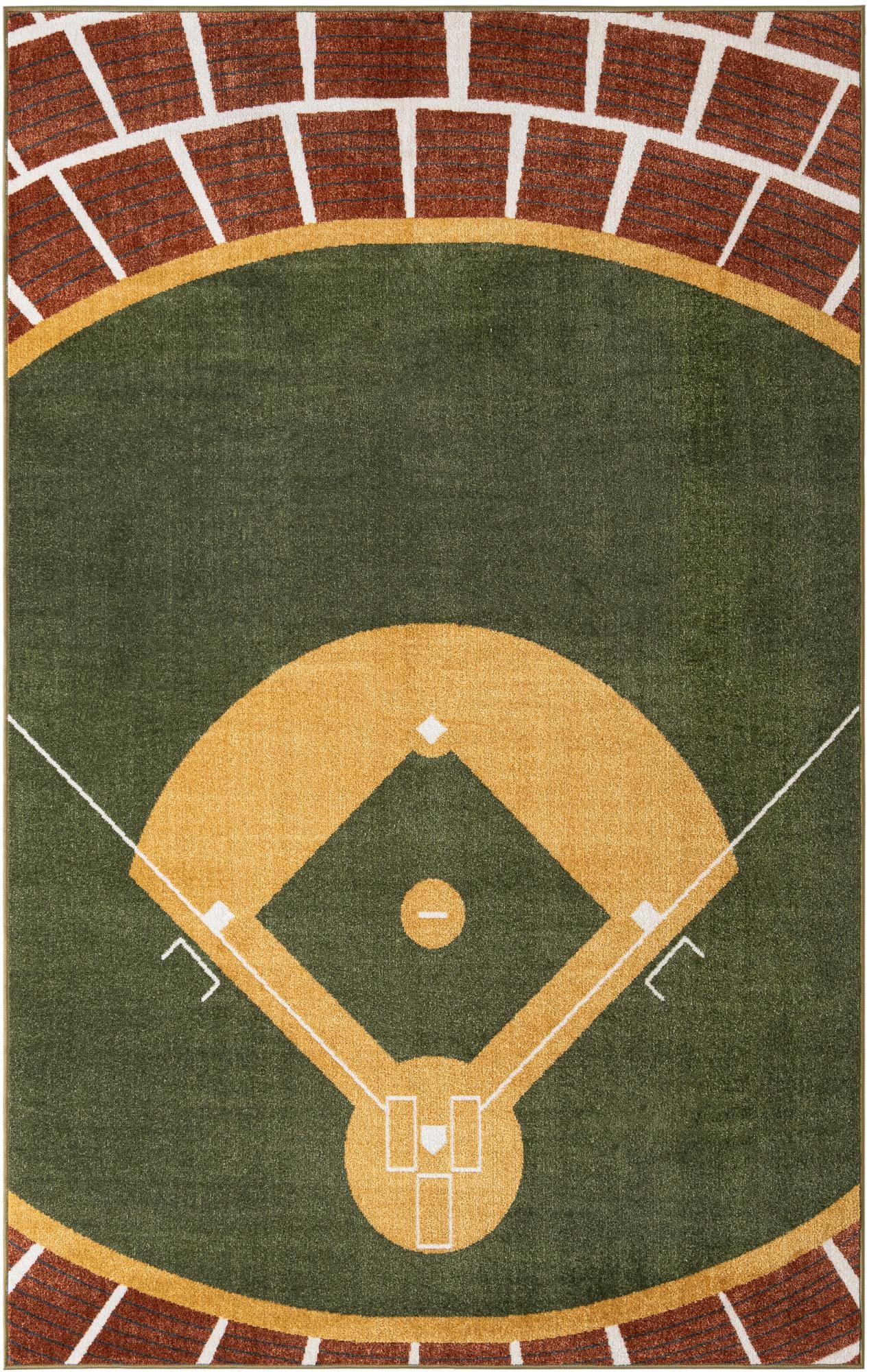 5' 3 x 8' Sports Washable Rug