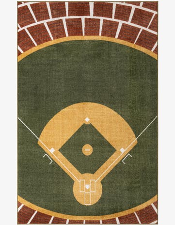 5' 3 x 8' Sports Washable Rug