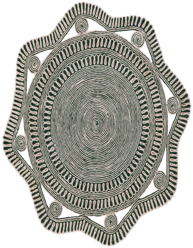 Detail image of 5' 1 x 5' 1  Hand Braided Jute Round Rug