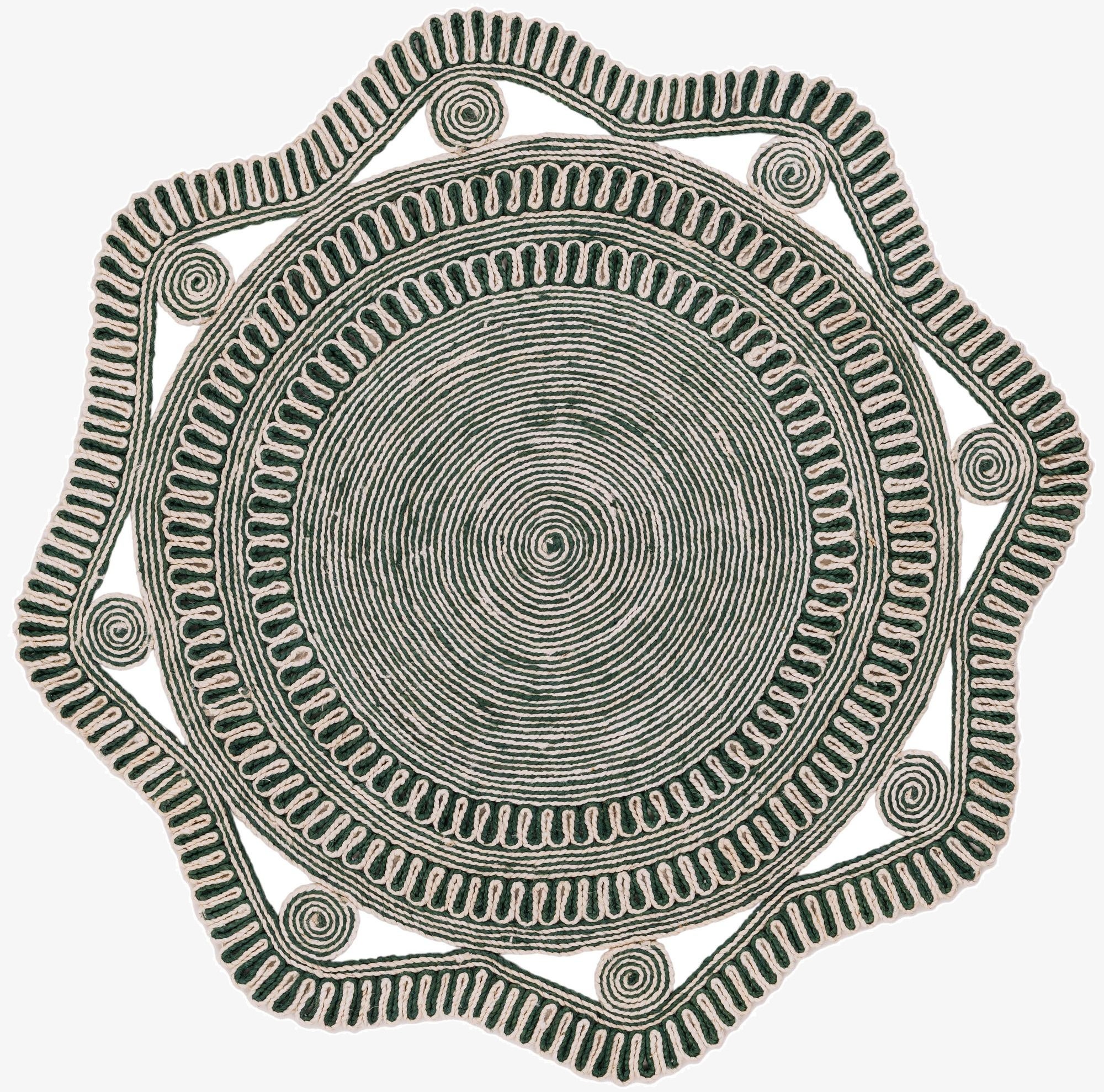 5' 1 x 5' 1  Hand Braided Jute Round Rug