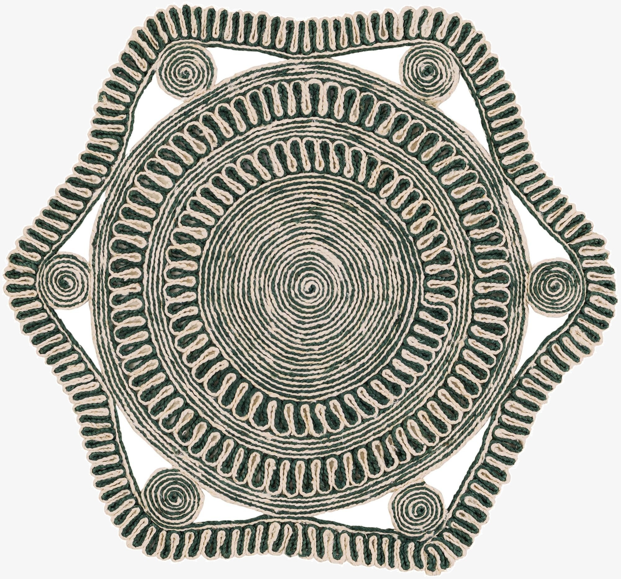 4' 1 x 4' 1  Hand Braided Jute Round Rug